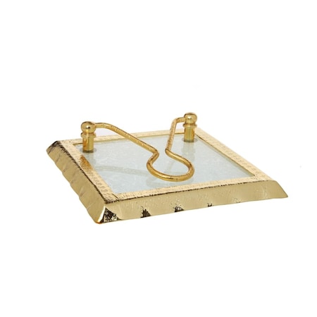 Classic Touch Decor Classic Touch MGN035 Napkin Holder with Gold Rim - 7.75 x 7.75 x 2.25 in. MGN035